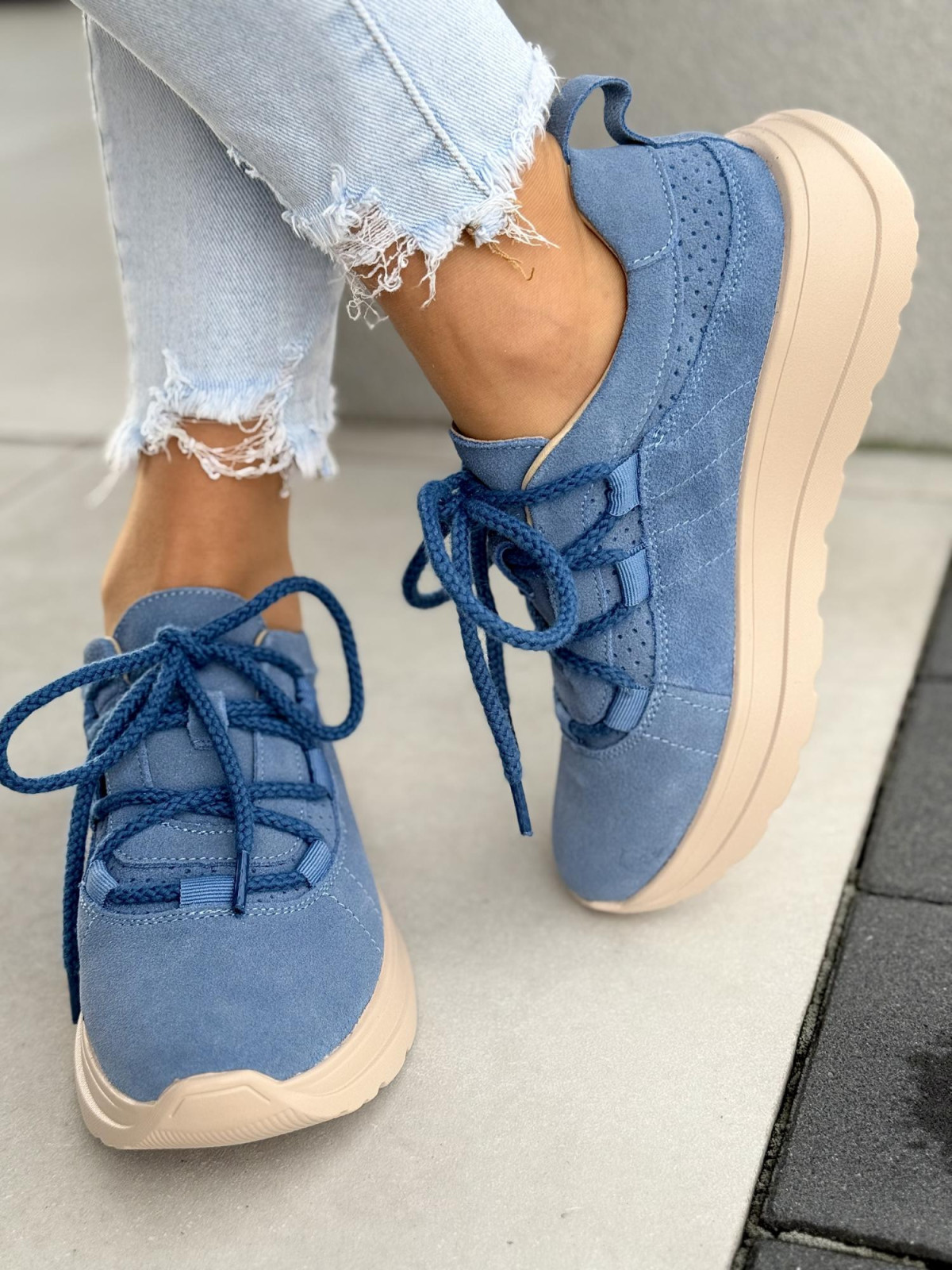 Sneakersy damskie ze skóry naturalnej