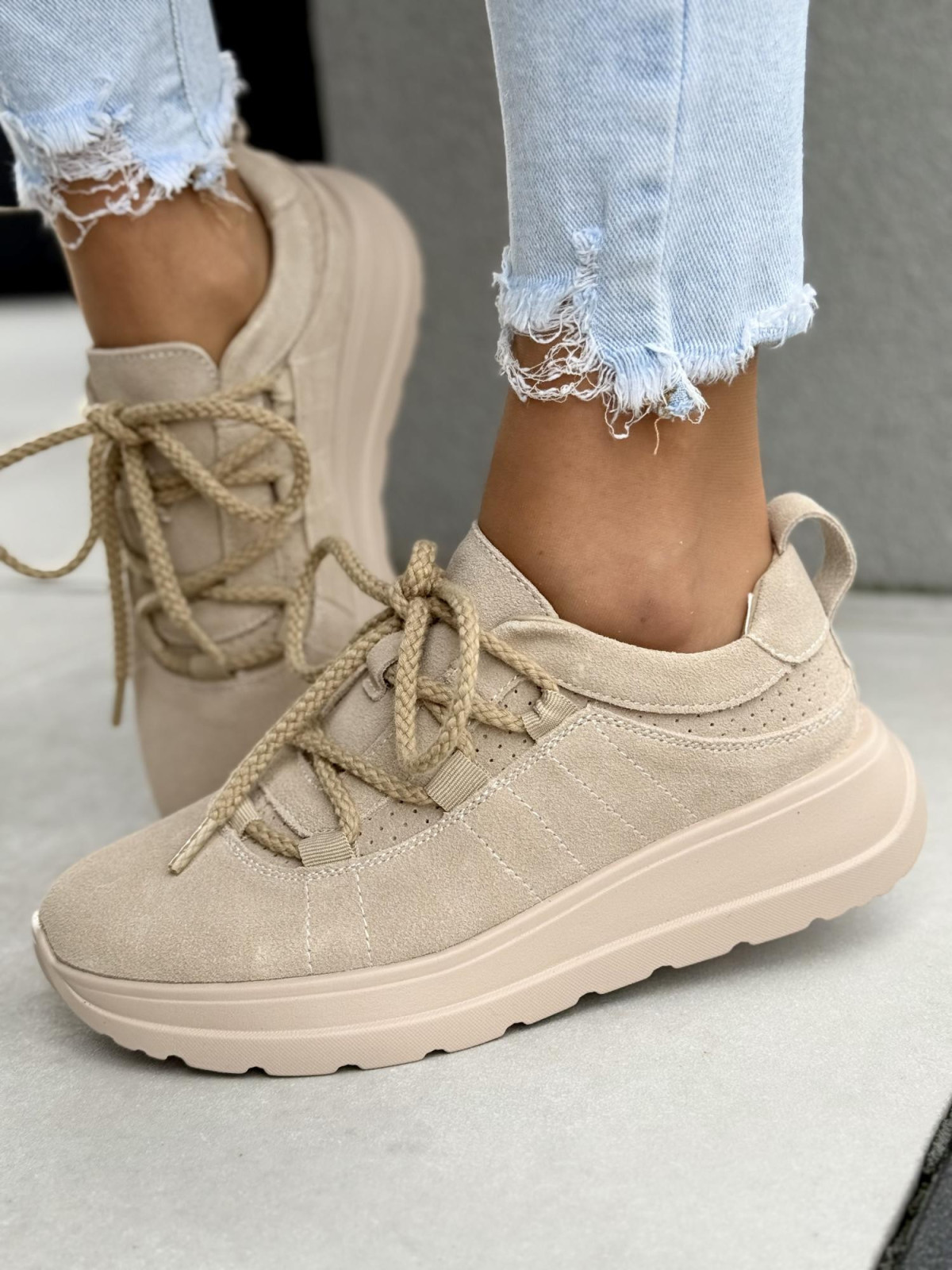 Sneakersy damskie ze skóry naturalnej