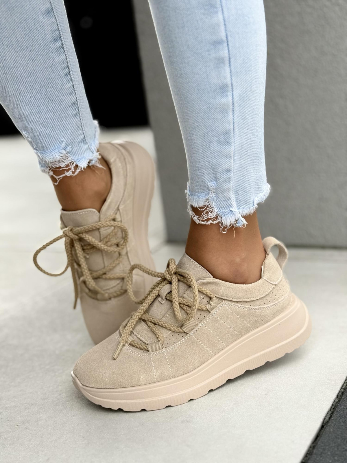 Sneakersy damskie ze skóry naturalnej