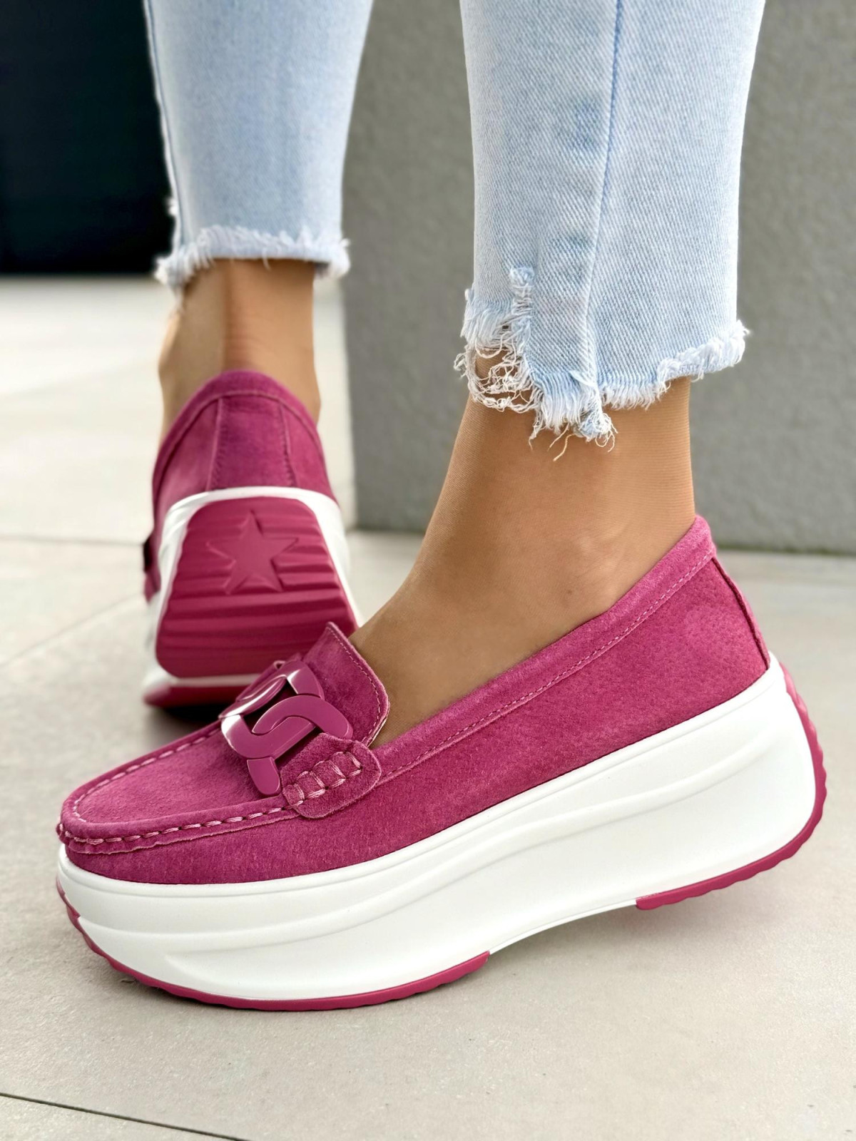 Mokasyny damskie ze skóry naturalnej