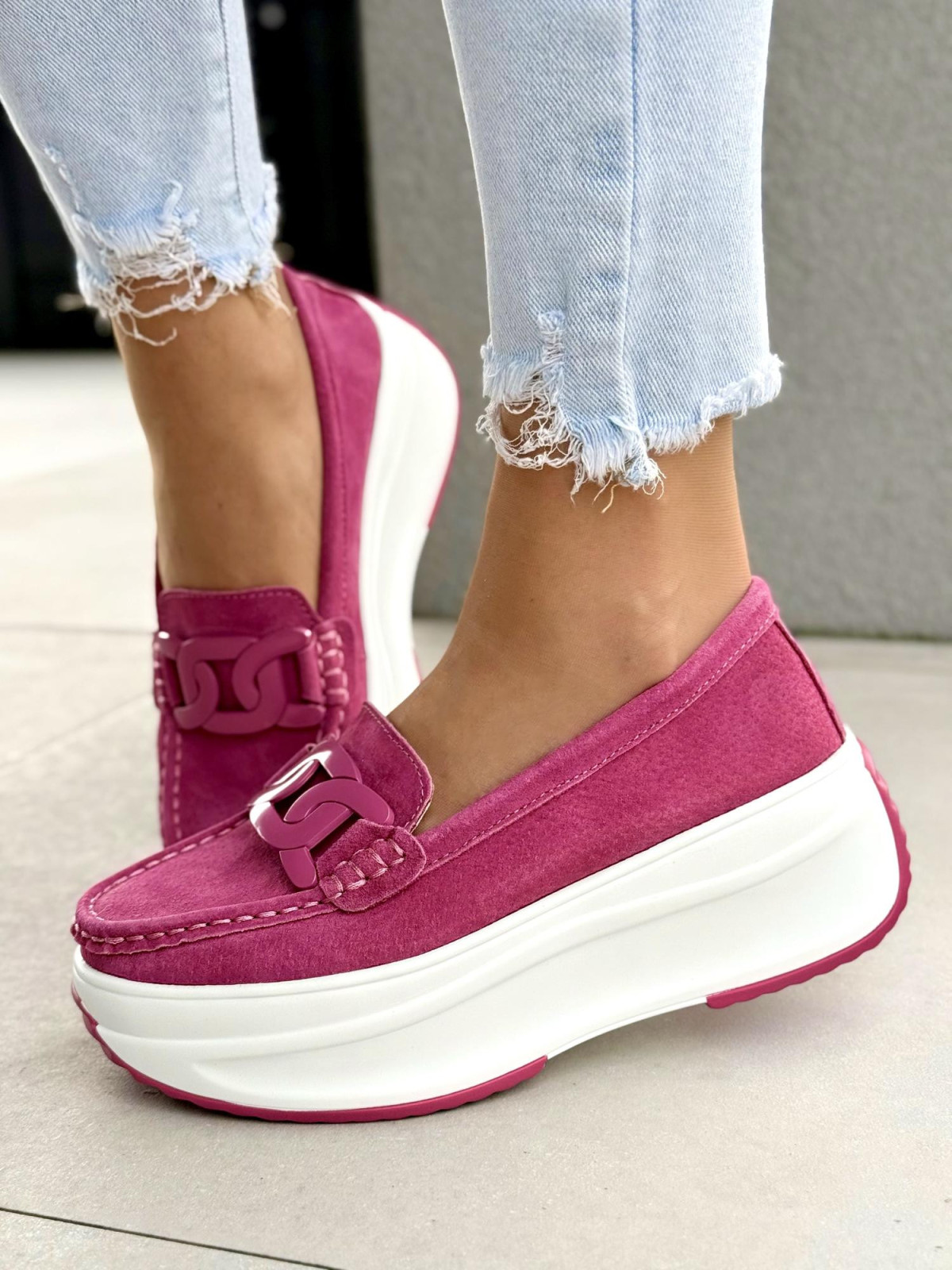 Mokasyny damskie ze skóry naturalnej