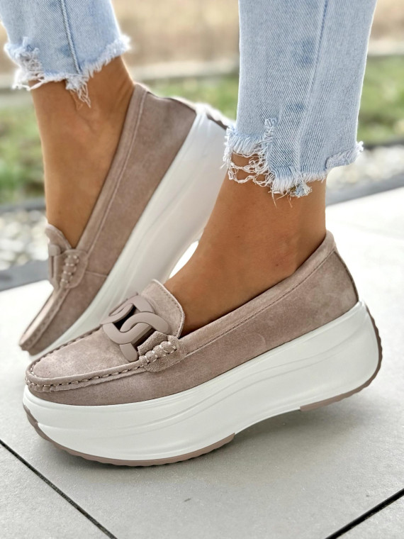 Mokasyny damskie ze skóry naturalnej