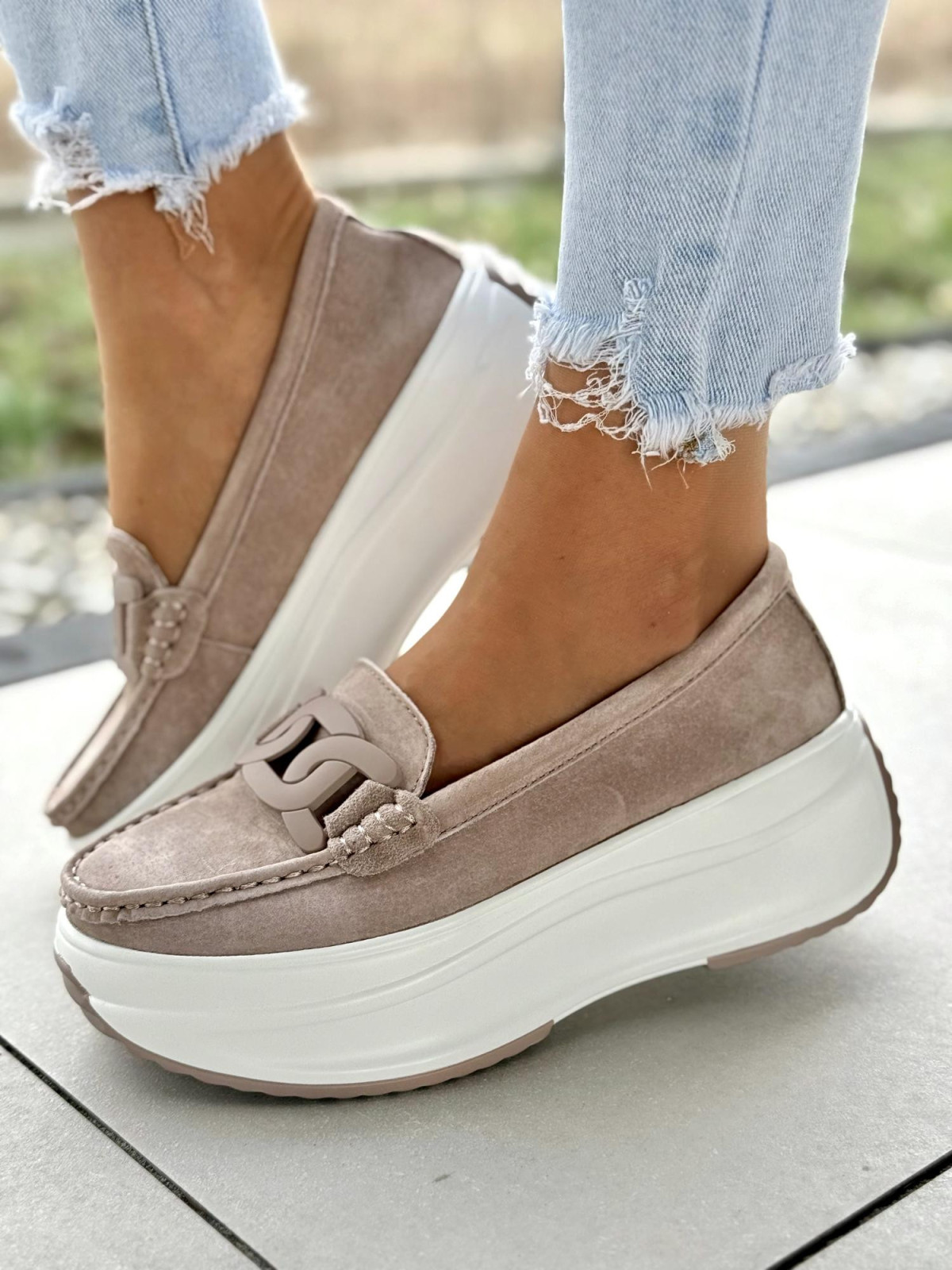 Mokasyny damskie ze skóry naturalnej