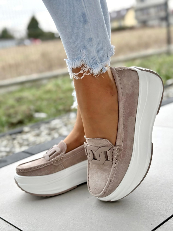 Mokasyny damskie ze skóry naturalnej