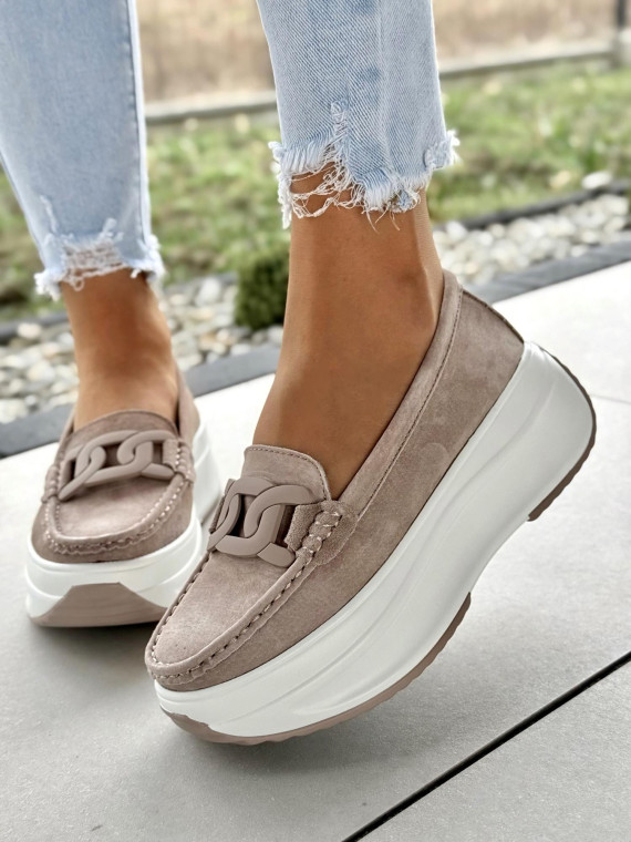 Mokasyny damskie ze skóry naturalnej