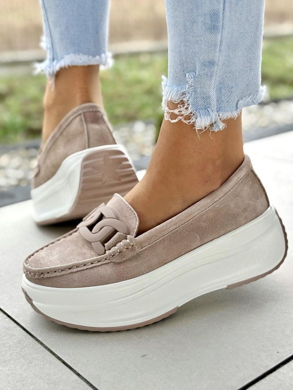 Mokasyny damskie ze skóry naturalnej