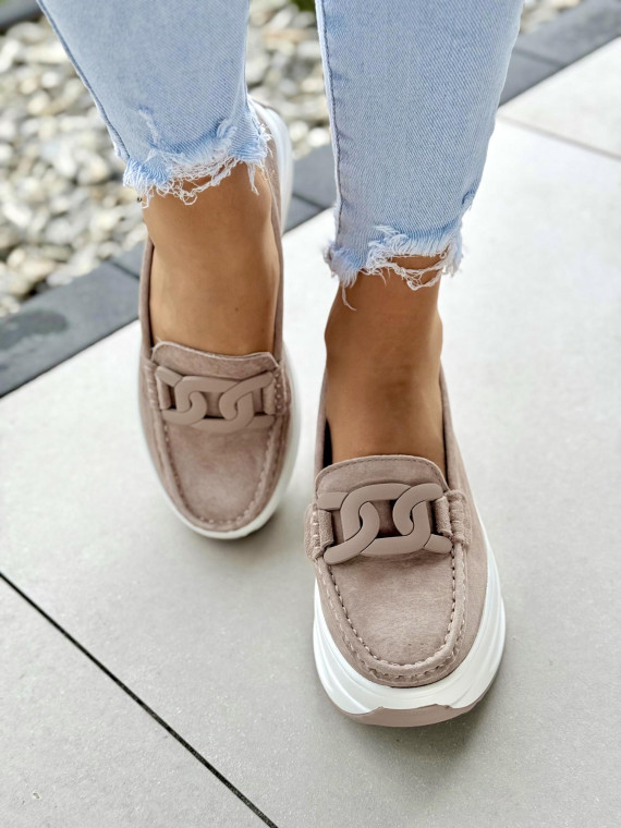 Mokasyny damskie ze skóry naturalnej