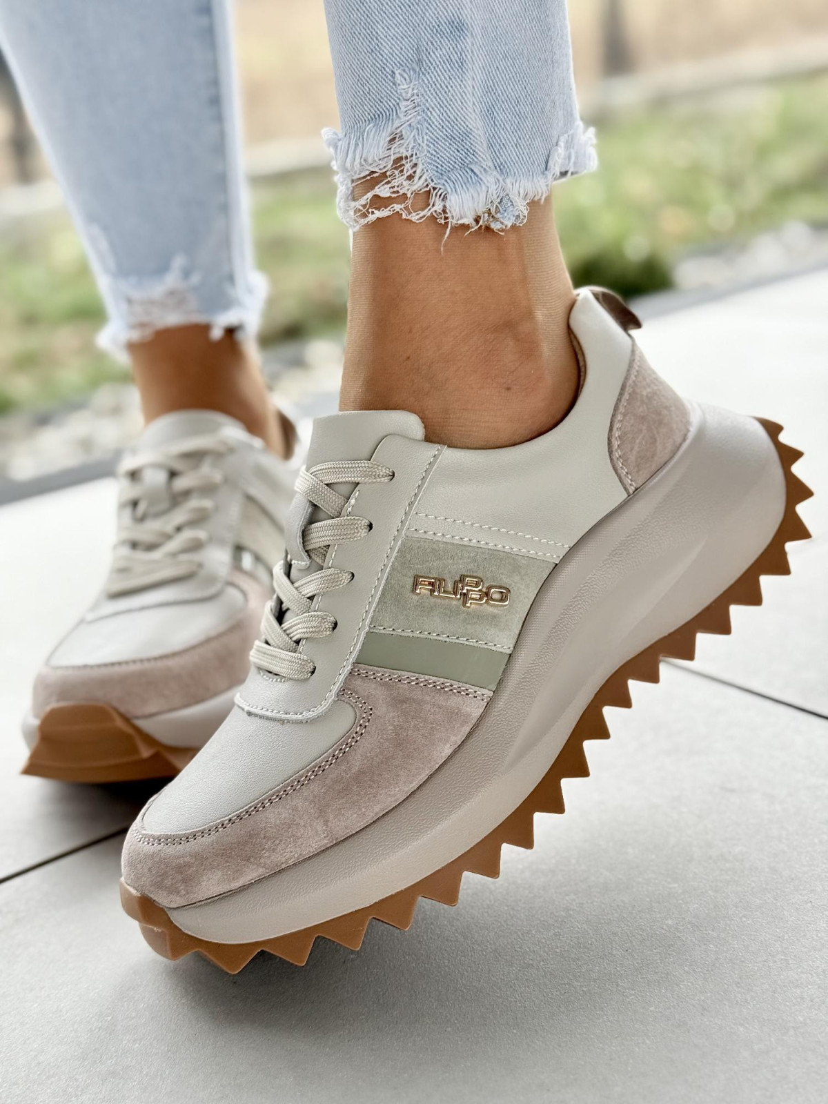 Sneakersy damskie ze skóry naturalnej