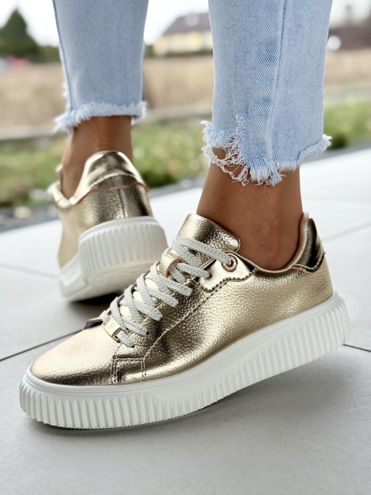 Sneakersy damskie ze skóry naturalnej