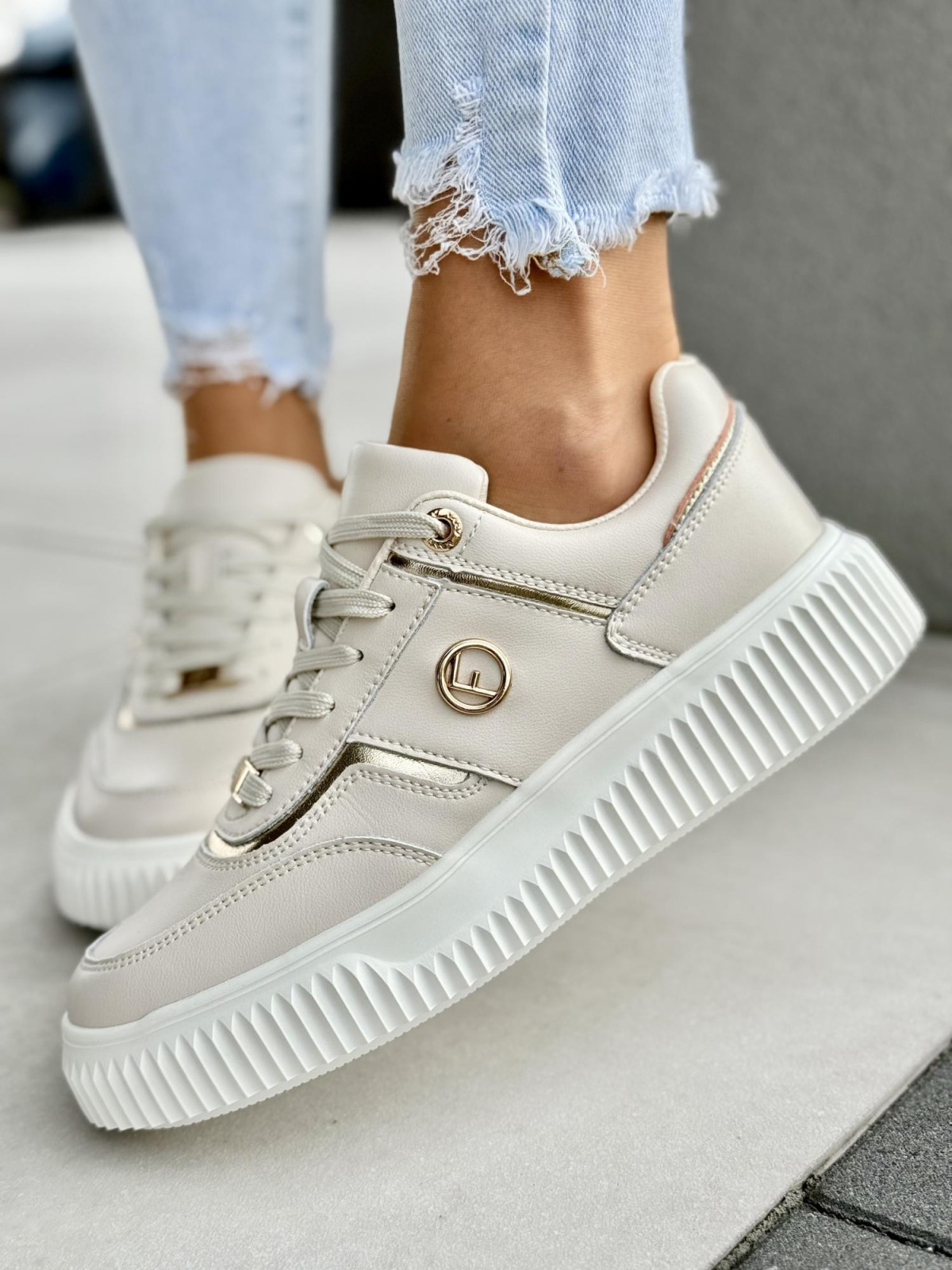 Sneakersy damskie ze skóry naturalnej