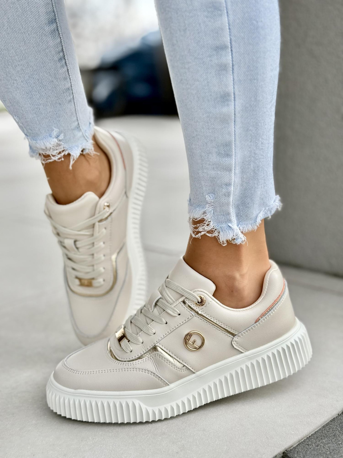 Sneakersy damskie ze skóry naturalnej