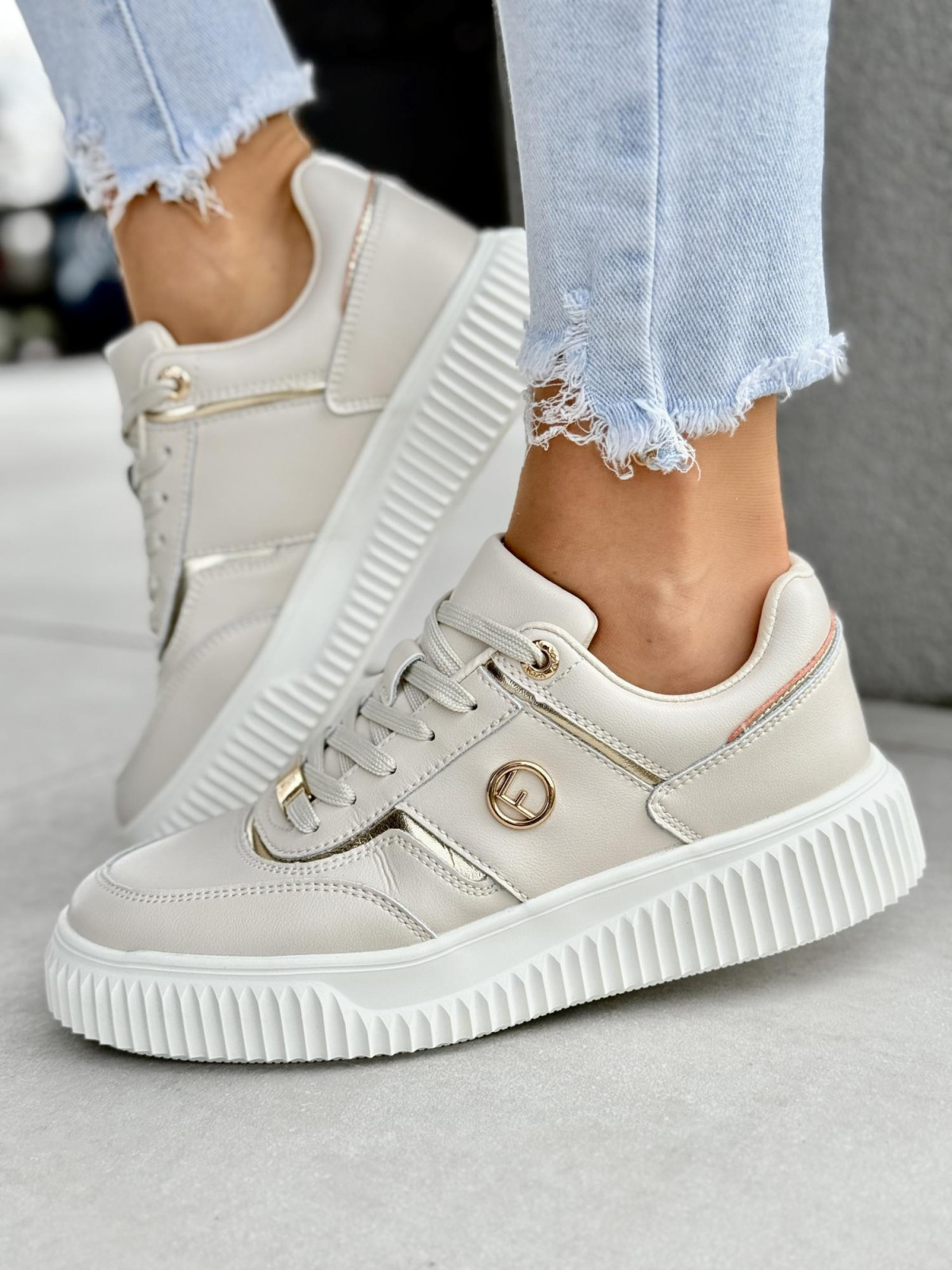 Sneakersy damskie ze skóry naturalnej