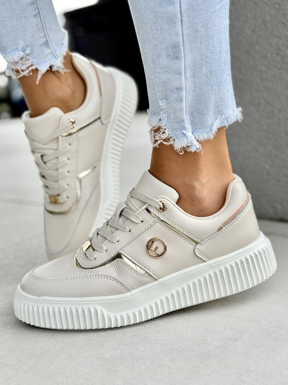 Sneakersy damskie ze skóry naturalnej