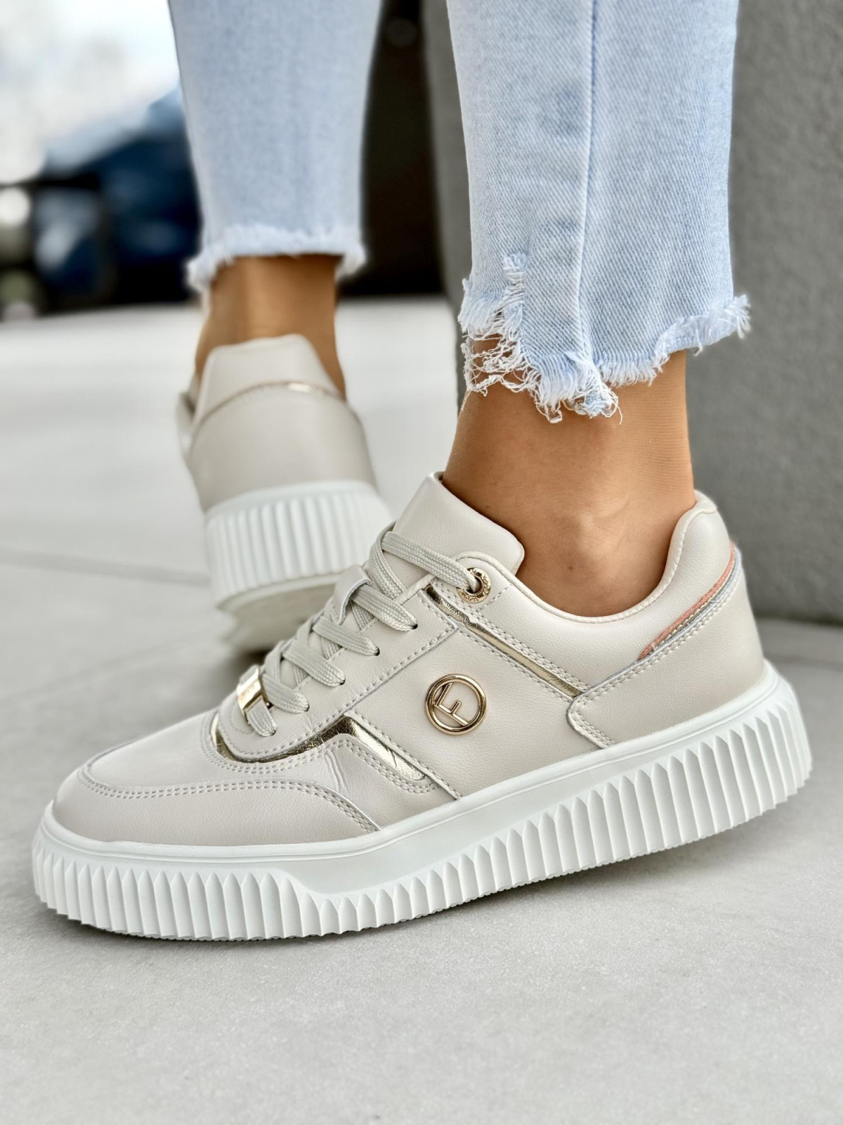 Sneakersy damskie ze skóry naturalnej