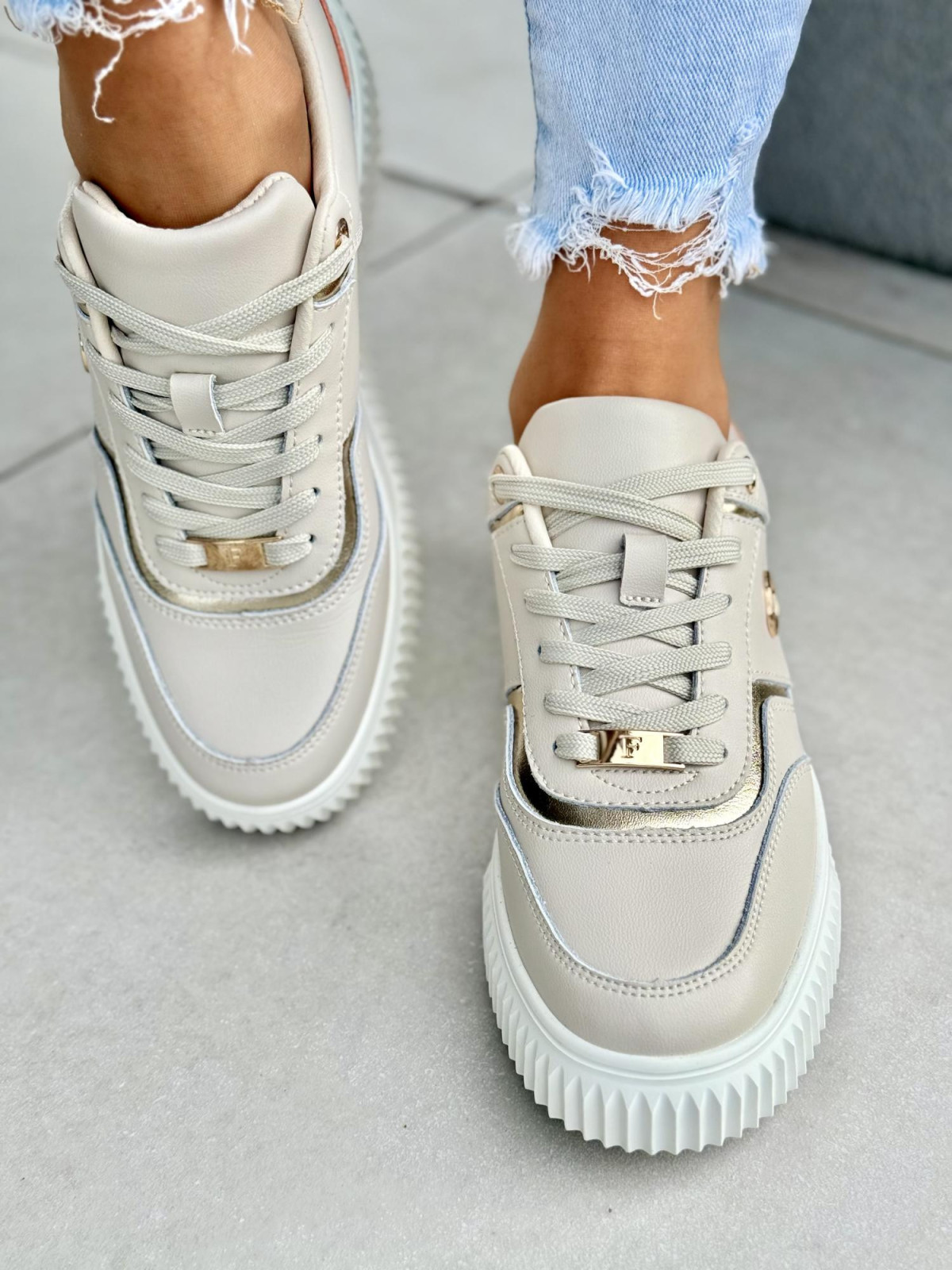 Sneakersy damskie ze skóry naturalnej