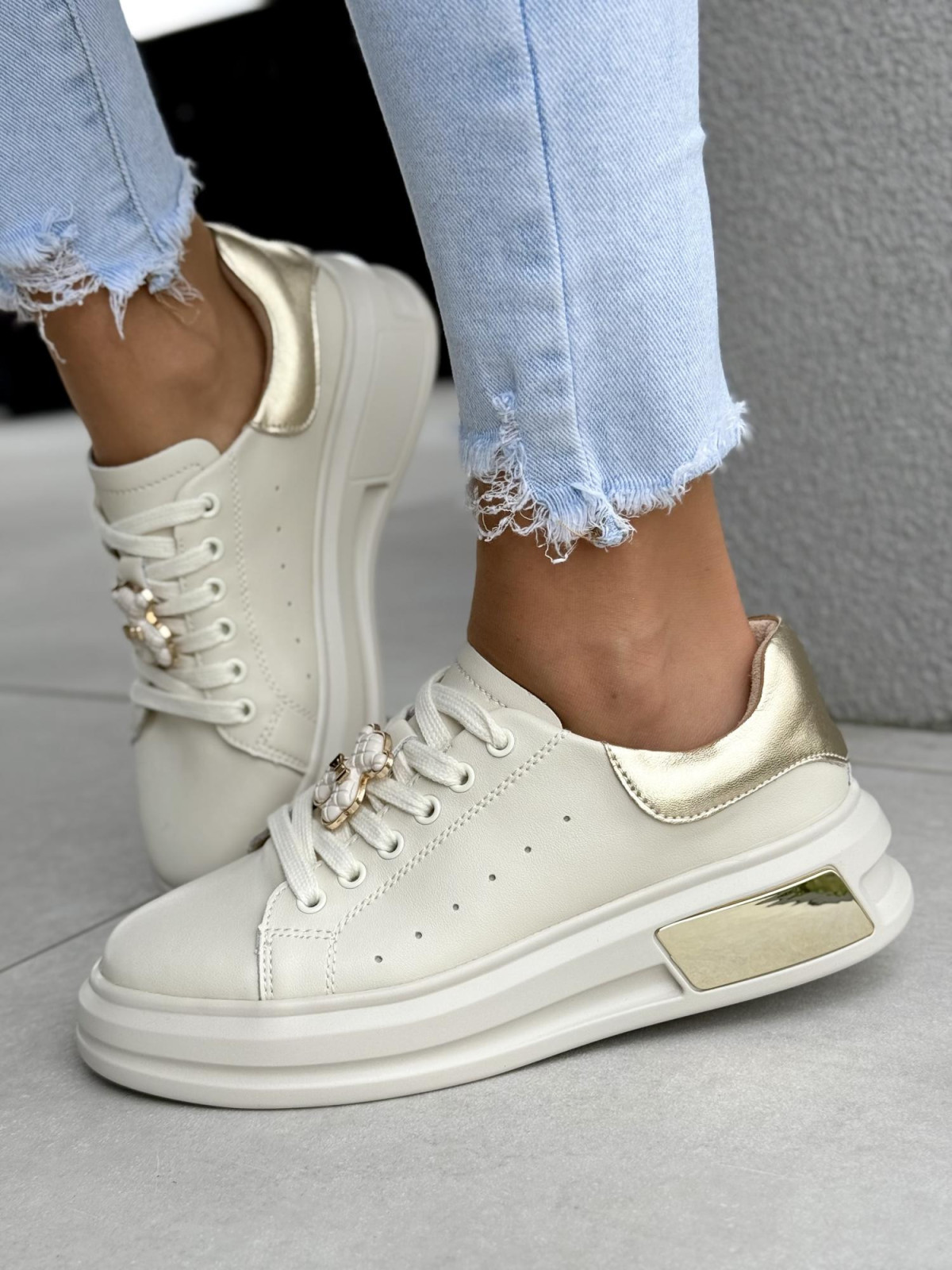 Sneakersy damskie ze skóry naturalnej