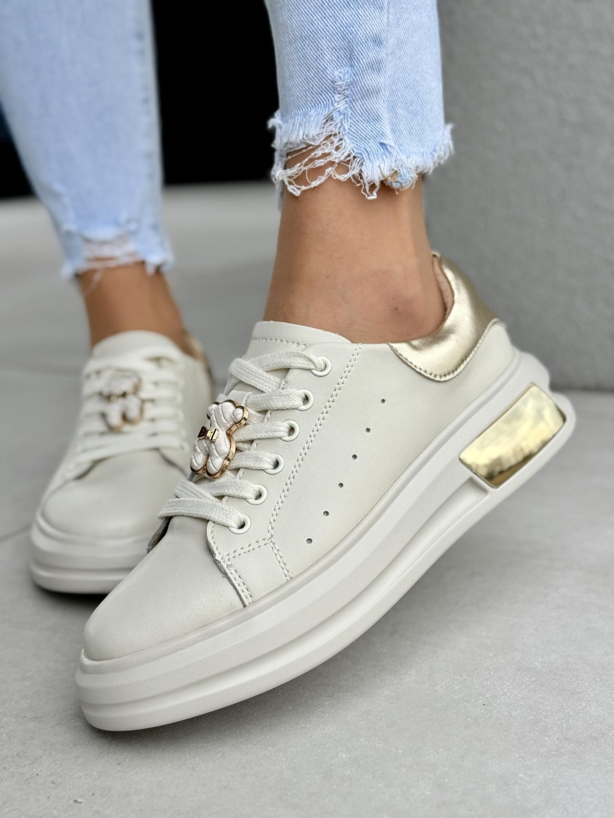 Sneakersy damskie ze skóry naturalnej