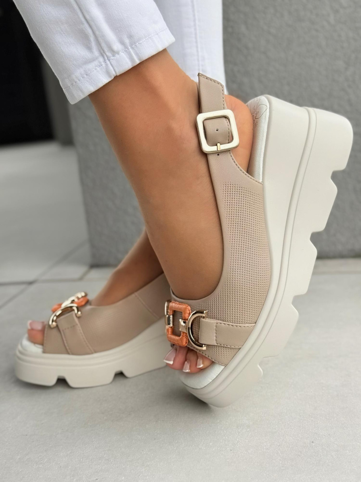 Mega wygodne sandałki damskie ze skóry naturalnej