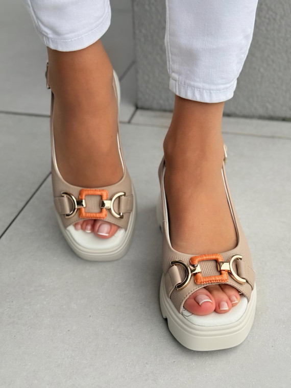 Mega wygodne sandałki damskie ze skóry naturalnej