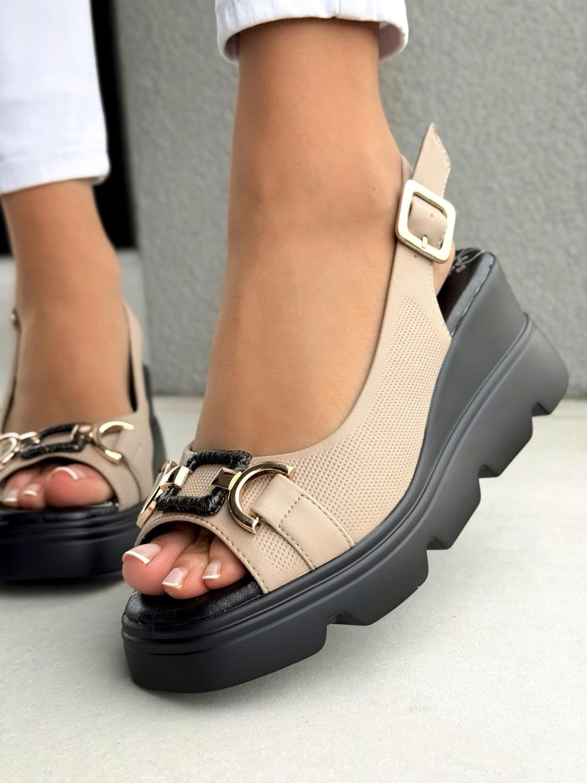 Mega wygodne sandałki damskie ze skóry naturalnej