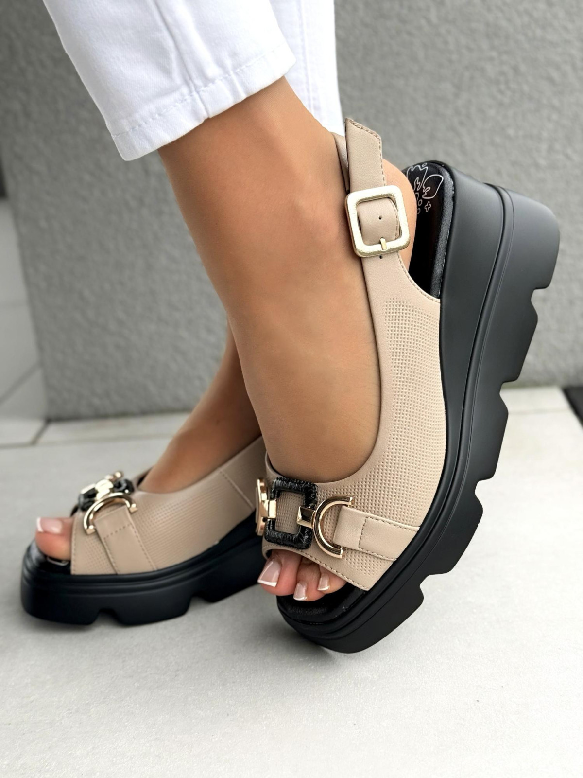 Mega wygodne sandałki damskie ze skóry naturalnej