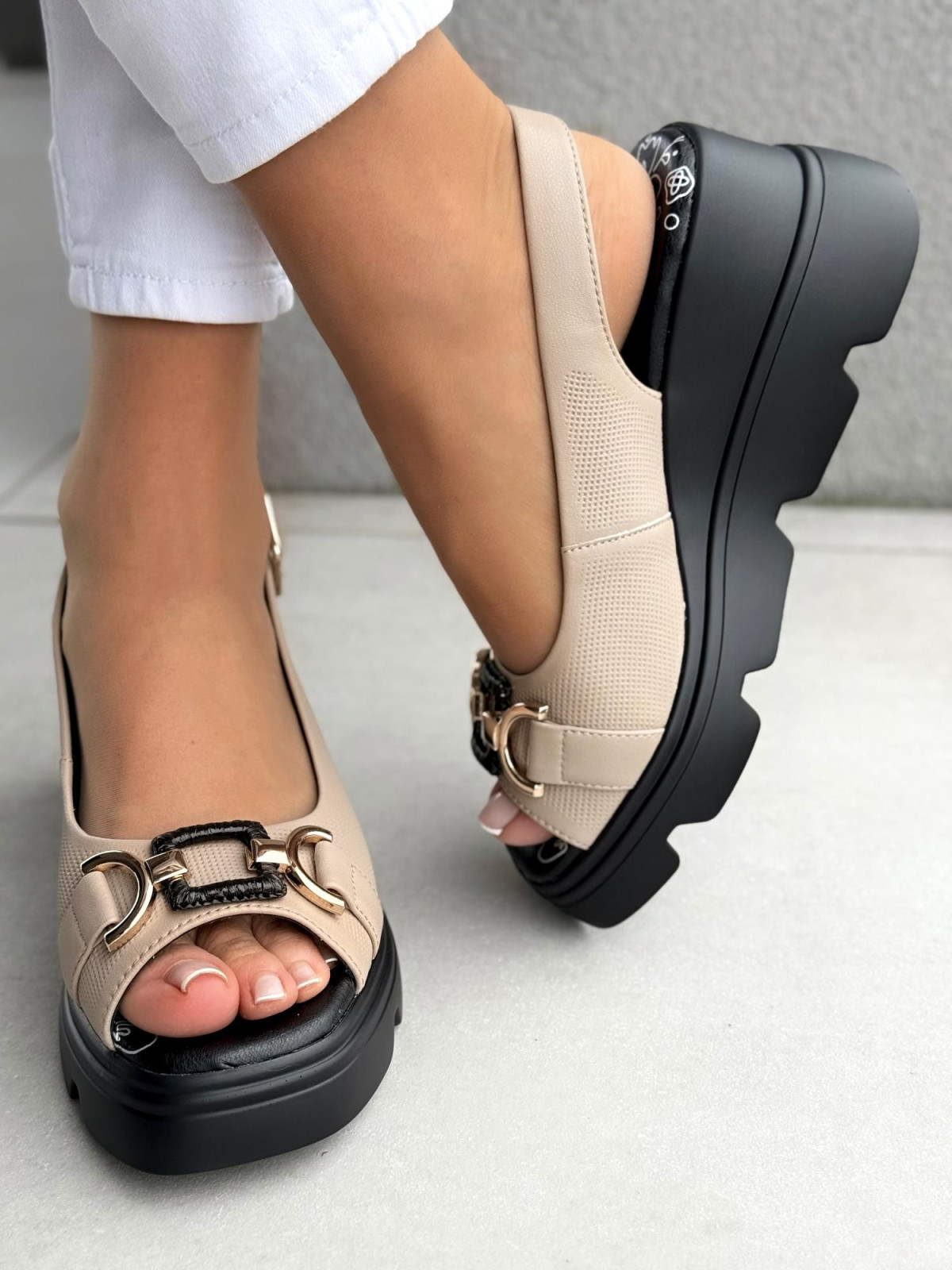 Mega wygodne sandałki damskie ze skóry naturalnej