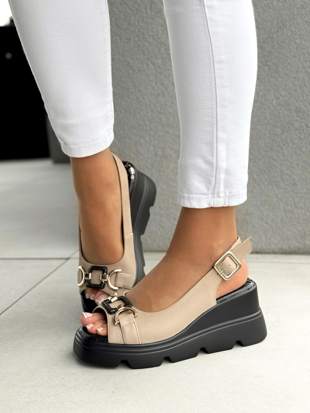 Mega wygodne sandałki damskie ze skóry naturalnej