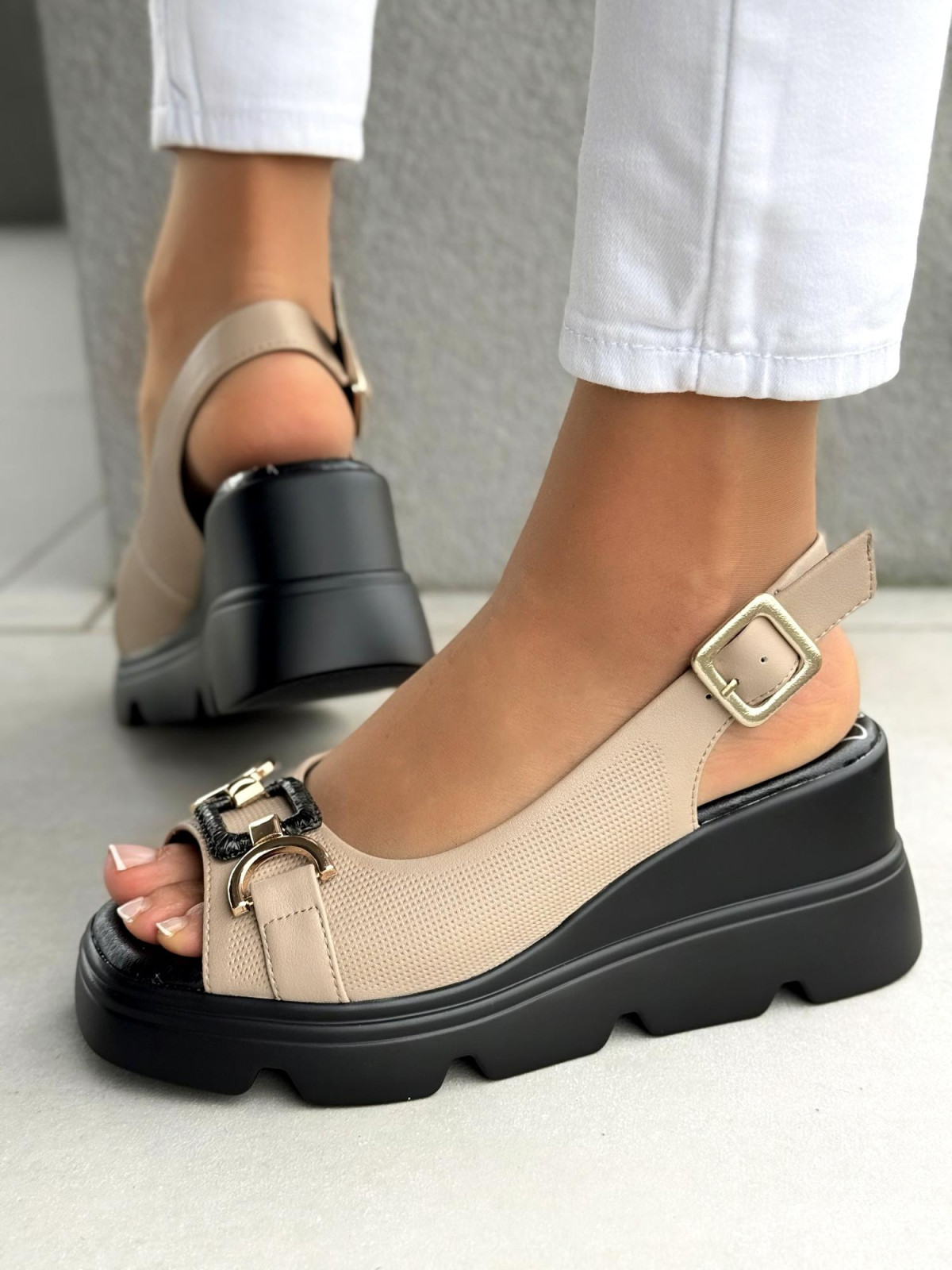 Mega wygodne sandałki damskie ze skóry naturalnej