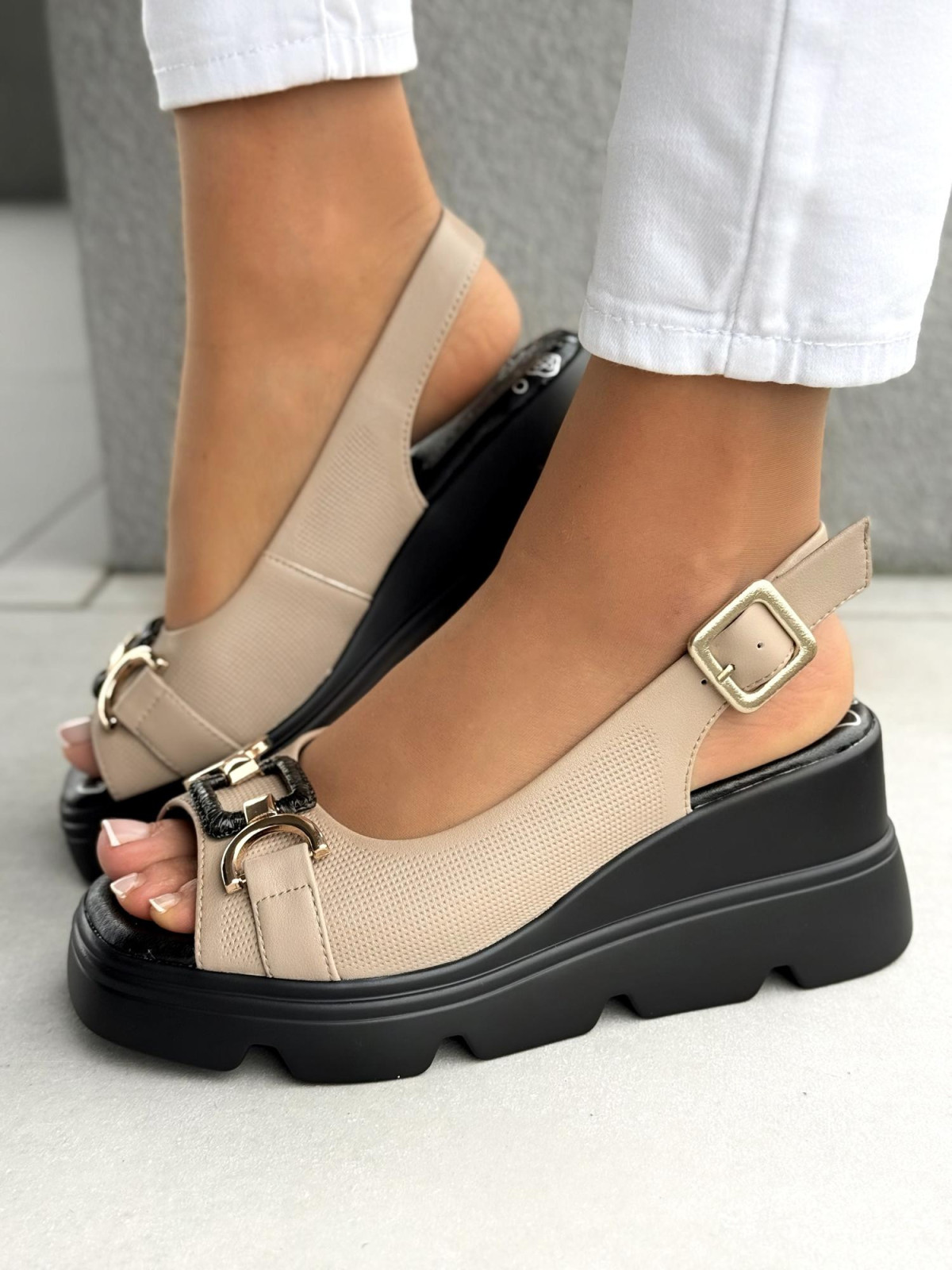 Mega wygodne sandałki damskie ze skóry naturalnej