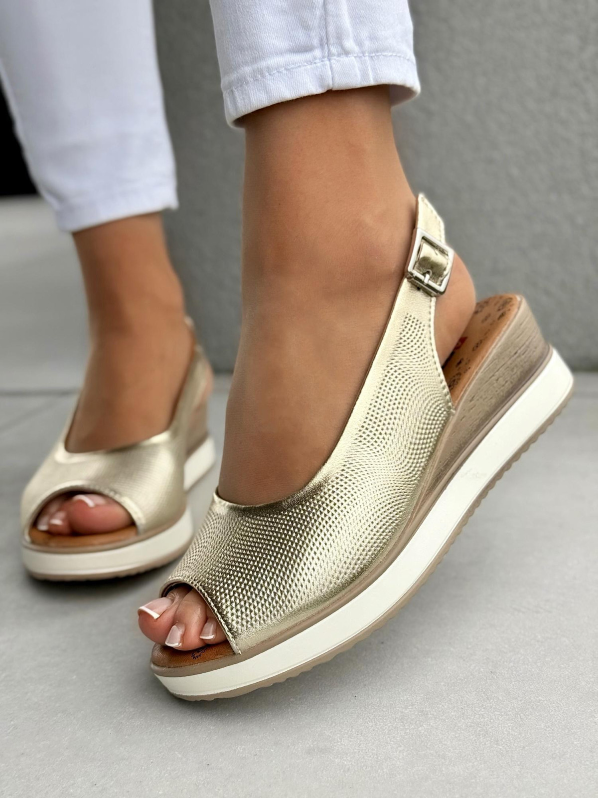 Mega wygodne sandałki damskie ze skóry naturalnej