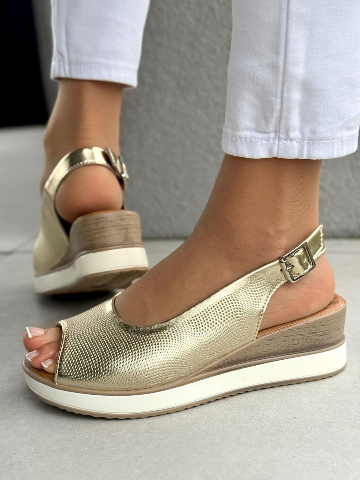 Mega wygodne sandałki damskie ze skóry naturalnej