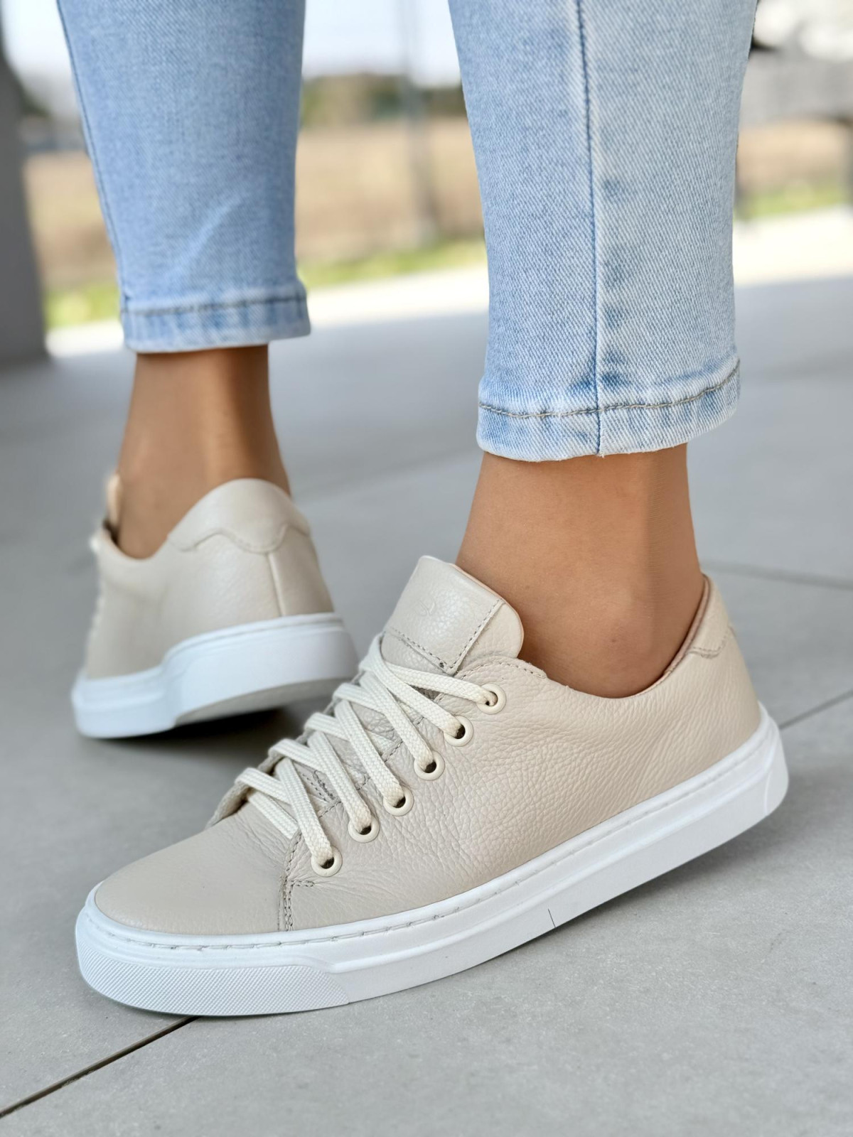 Trampki damskie OLEKSY ze skóry naturalnej Polskiej produkcji