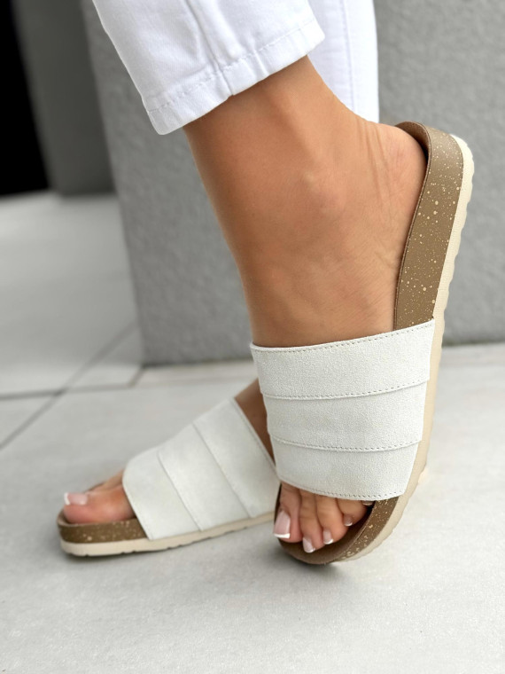 Mega wygodne klapki damskie ze skóry naturalnej