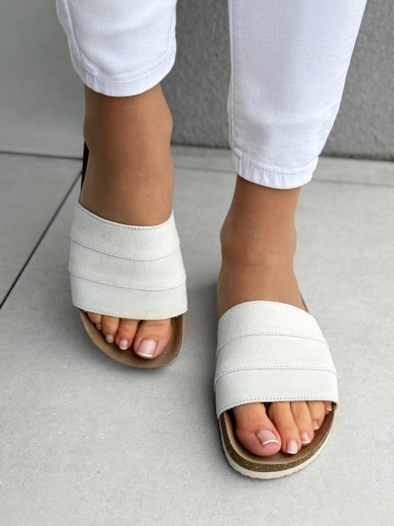 Mega wygodne klapki damskie ze skóry naturalnej