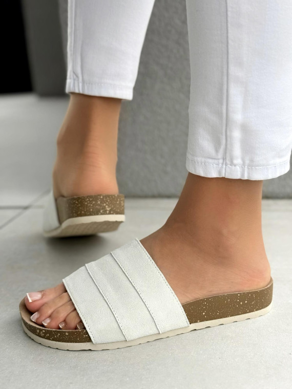 Mega wygodne klapki damskie ze skóry naturalnej