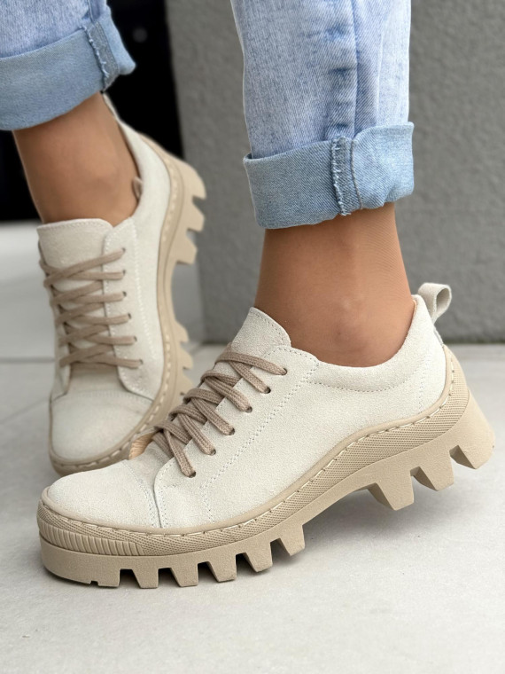 Modne trapery damskie OLEKSY ze skóry naturalnej Polskiej produkcji