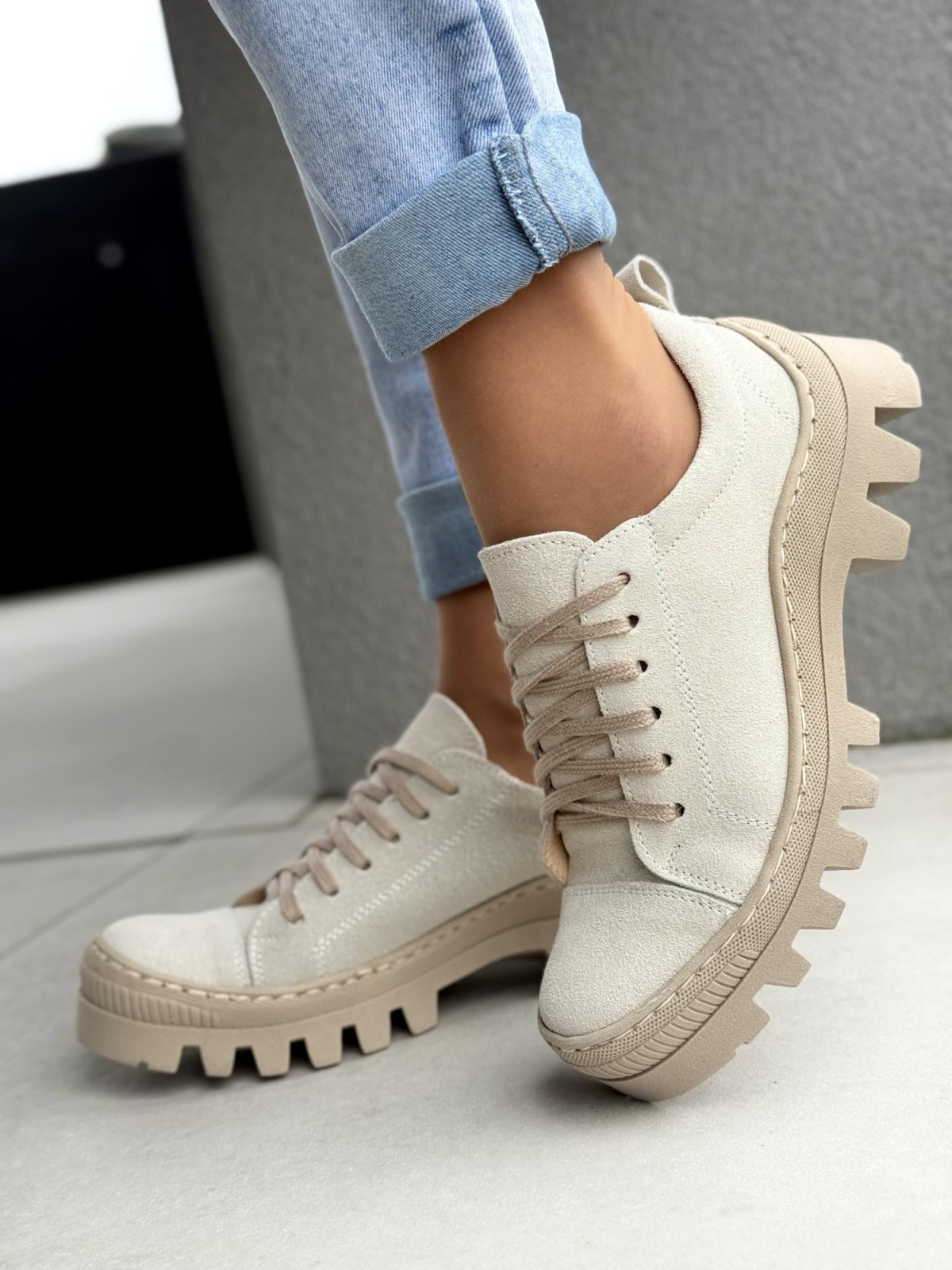 Modne trapery damskie OLEKSY ze skóry naturalnej Polskiej produkcji