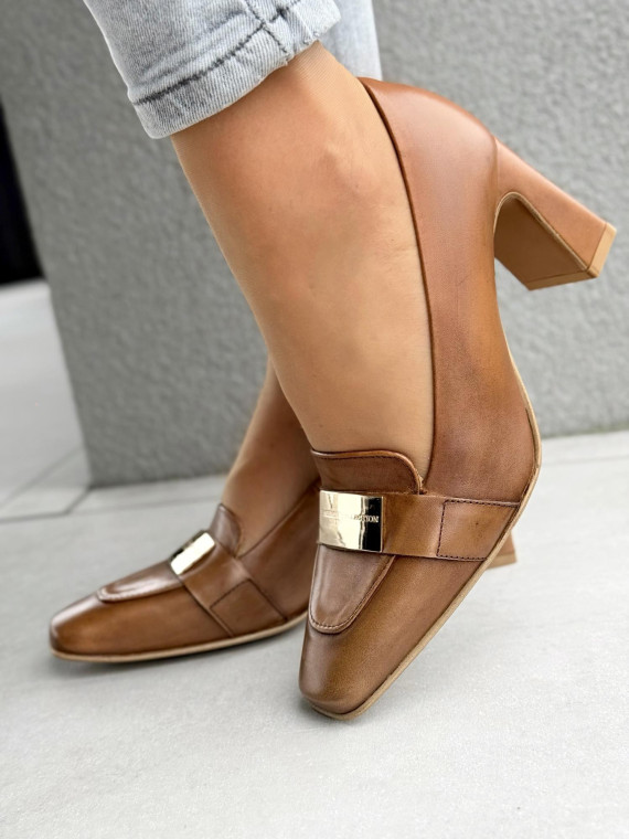 Czółenka OLEKSY ze skóry naturalnej Polskiej produkcji