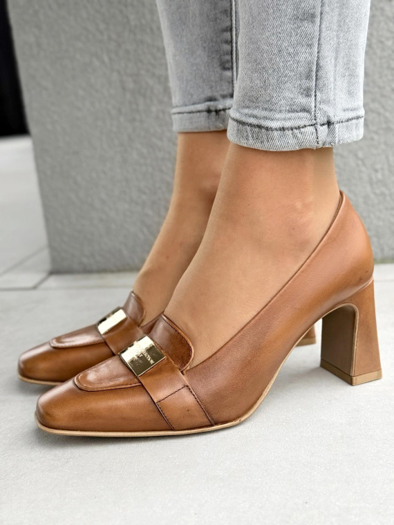 Czółenka OLEKSY ze skóry naturalnej Polskiej produkcji