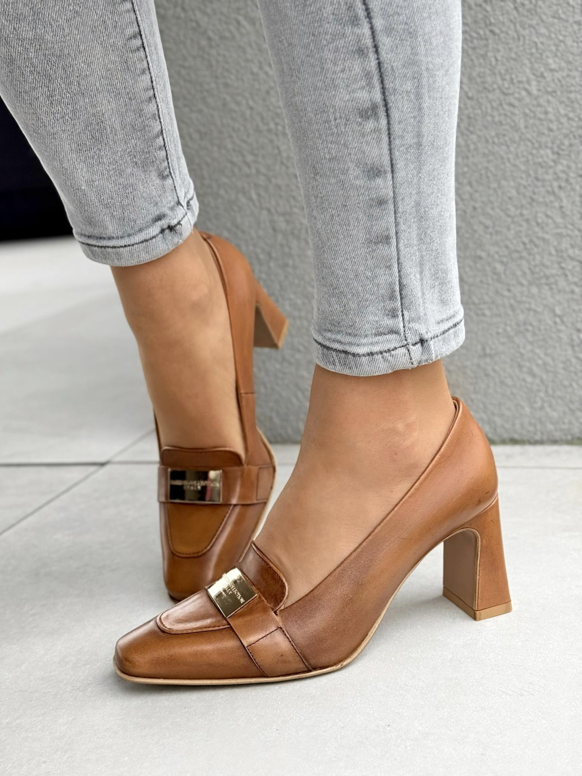 Czółenka OLEKSY ze skóry naturalnej Polskiej produkcji