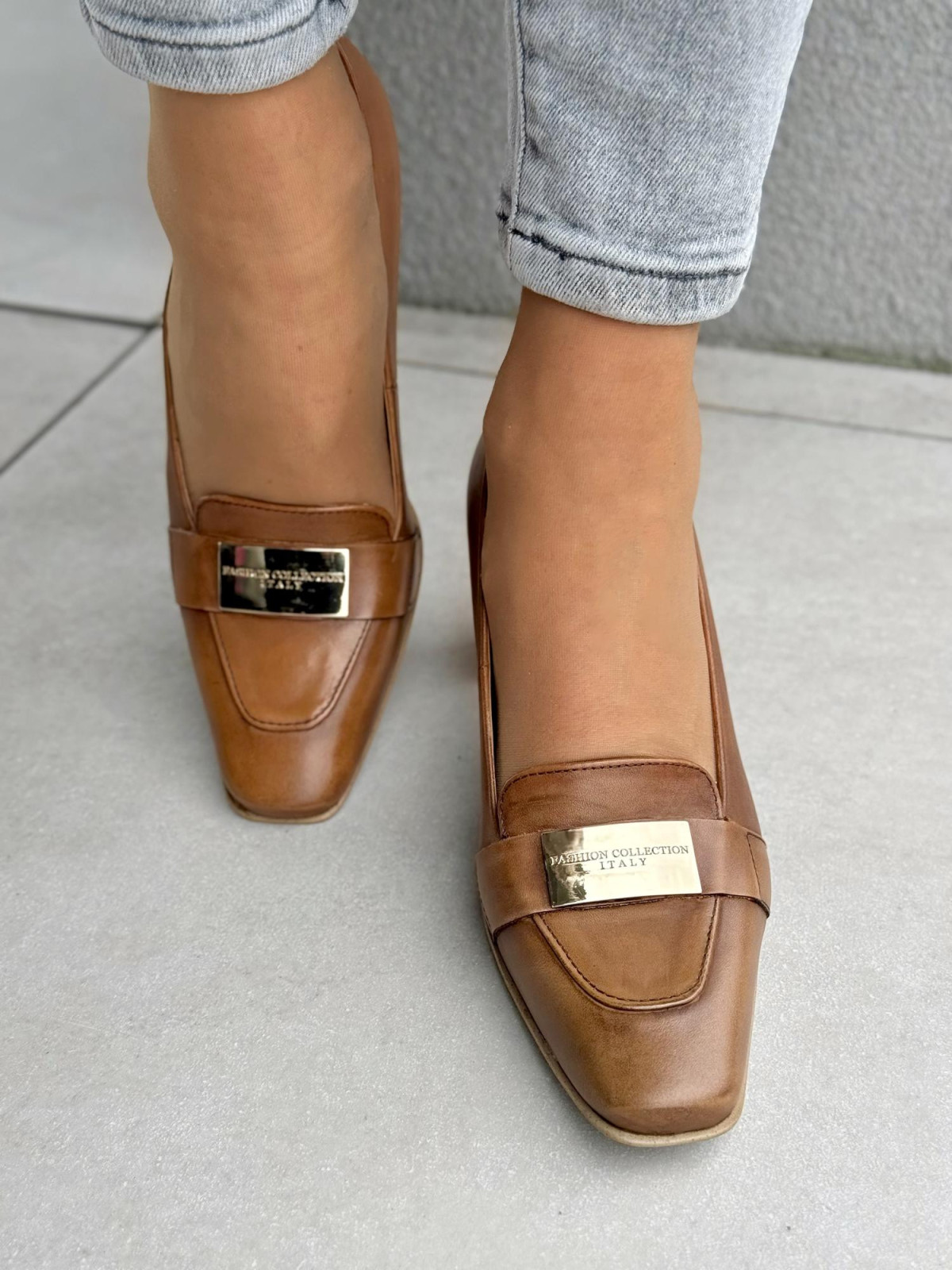 Czółenka OLEKSY ze skóry naturalnej Polskiej produkcji