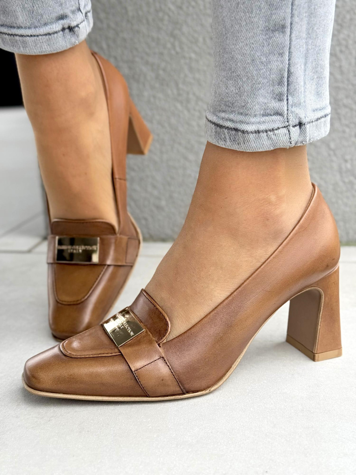 Czółenka OLEKSY ze skóry naturalnej Polskiej produkcji