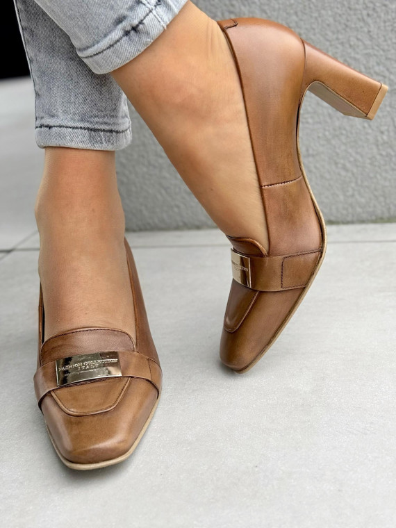 Czółenka OLEKSY ze skóry naturalnej Polskiej produkcji