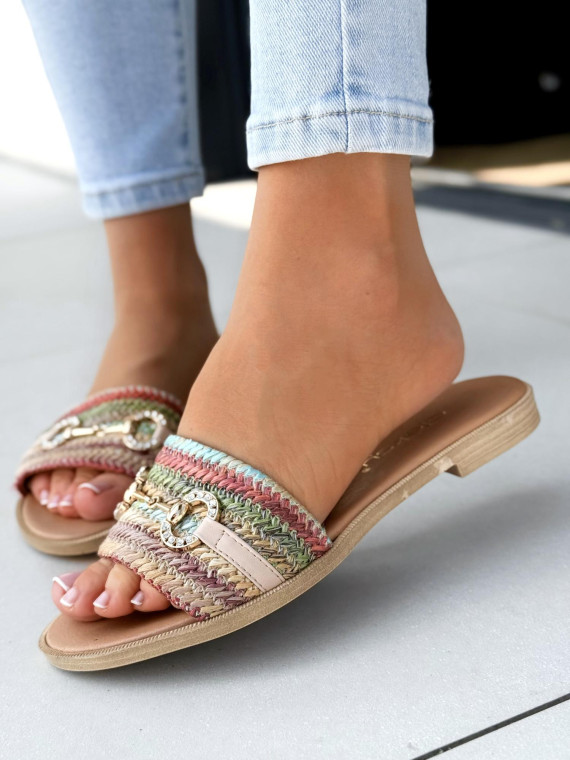 Klapki damskie OLEKSY ze skóry naturalnej Polskiej produkcji