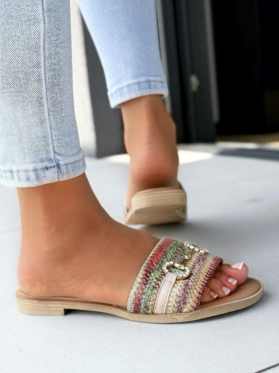 Klapki damskie OLEKSY ze skóry naturalnej Polskiej produkcji