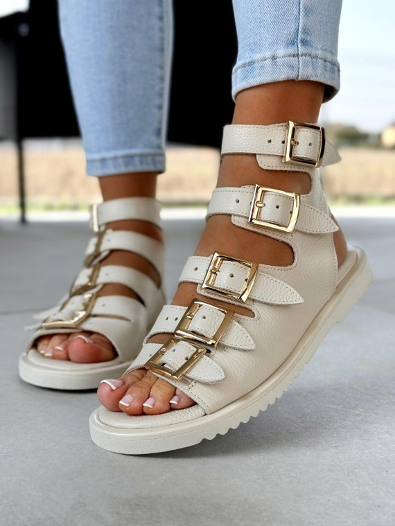 Sandałki damskie OLEKSY ze skóry naturalnej Polskiej produkcji