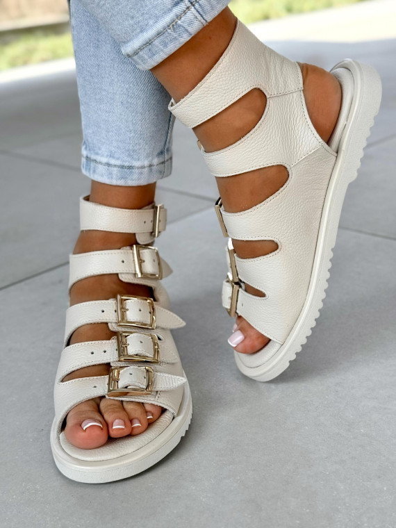 Sandałki damskie OLEKSY ze skóry naturalnej Polskiej produkcji