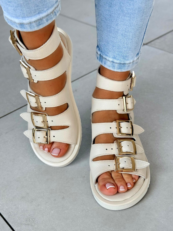 Sandałki damskie OLEKSY ze skóry naturalnej Polskiej produkcji