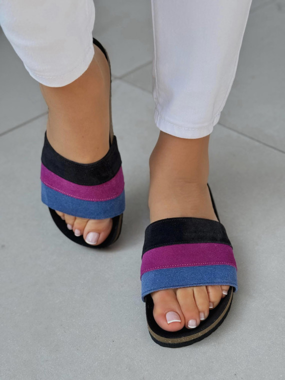 Klapki damskie OLEKSY ze skóry naturalnej Polskiej produkcji