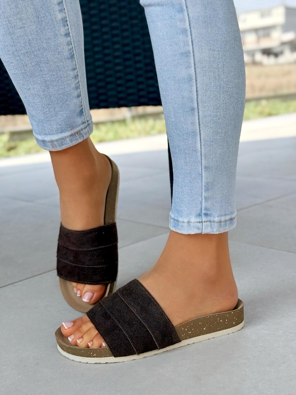 Klapki damskie OLEKSY ze skóry naturalnej Polskiej produkcji